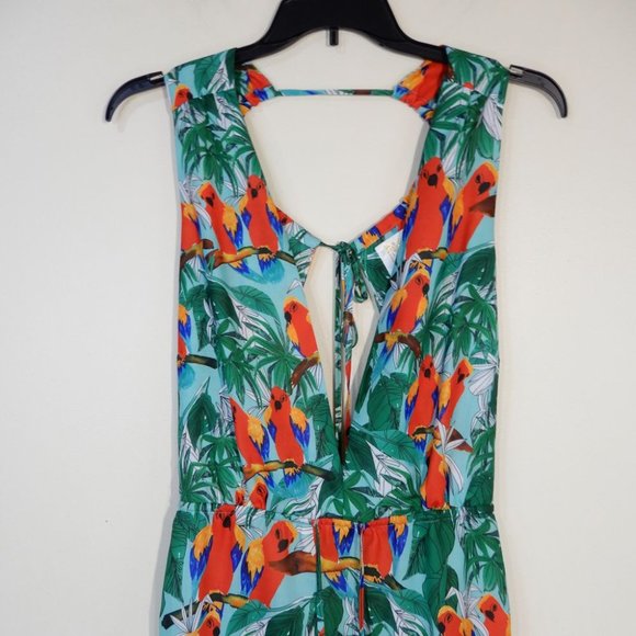 MILLY Cabana Frankie Parrot V Neck Mini Swim Cover Up DRESS Size L NEW $395 - Picture 10 of 13